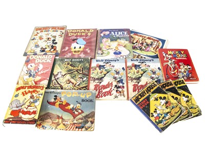 Lot 132 - 1930s to 1960s Walt Disney Mickey Mouse and other character books and annuals