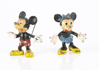 Lot 133 - A rare Sacul hollow-cast lead Walt Disney and Ub Iwerkes’ Mickey and Minnie Mouse circa 1953
