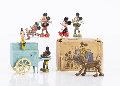 Lot 134 - A Salco die-cast metal Walt Disney Mickey and Minnie Mouse Barrel-Organ