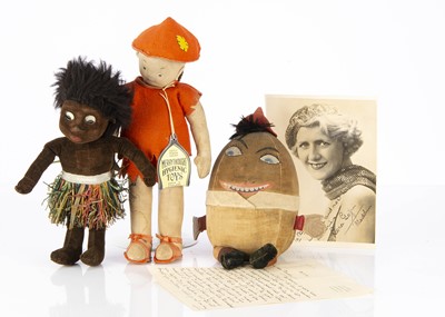 Lot 157 - Three British 1930s pantomime dolls