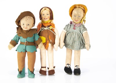 Lot 158 - Three British 1930s pantomime dolls