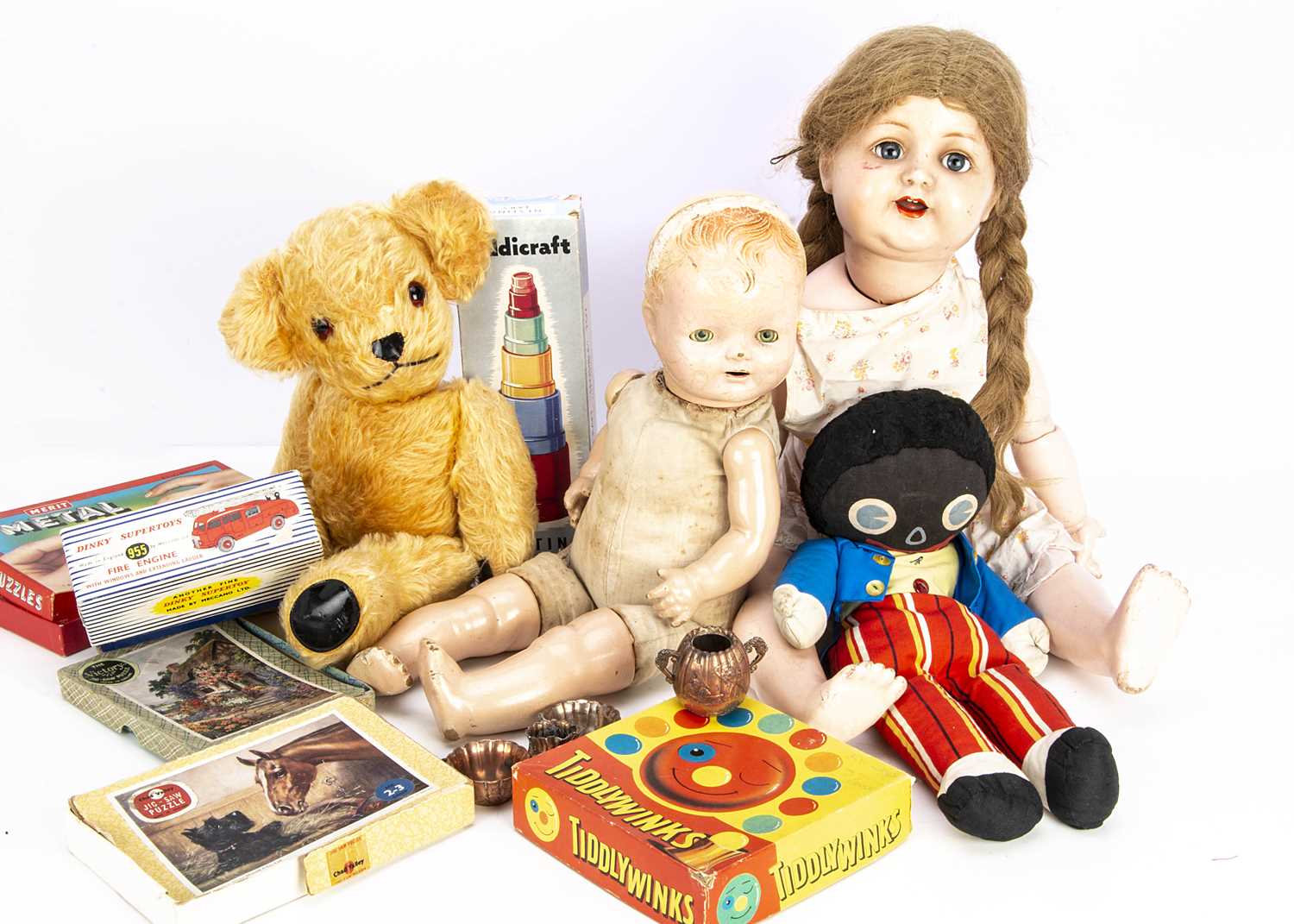 Lot 238 - Various dolls and a Teddy Bear