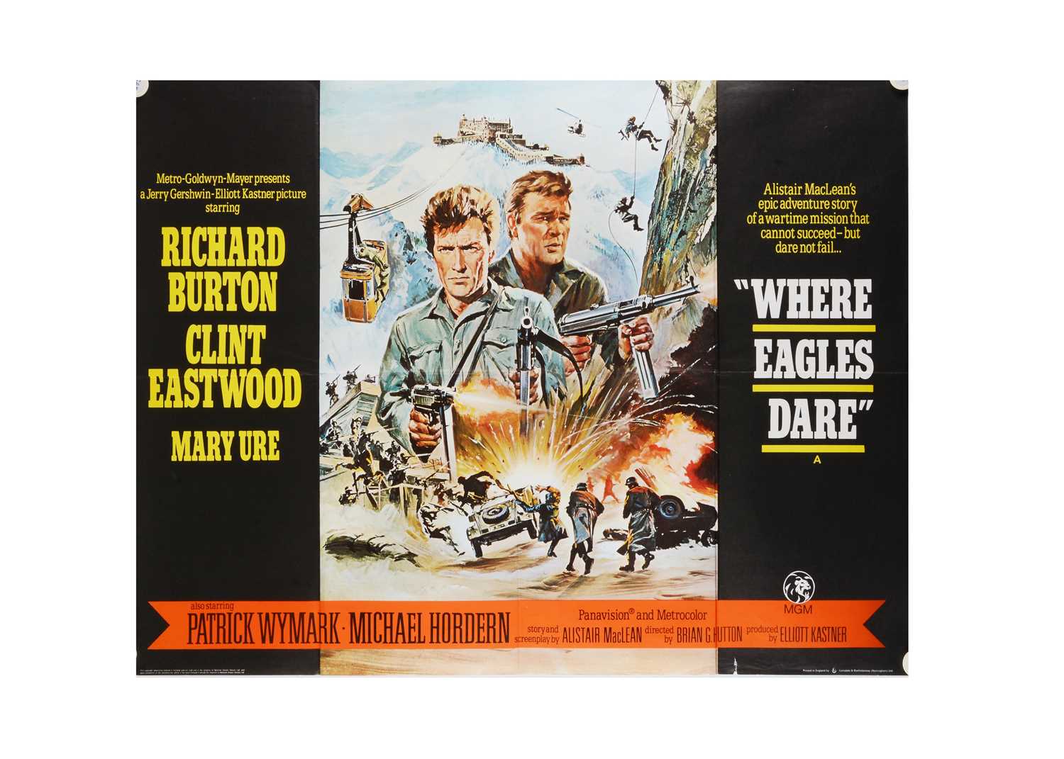 Lot 418 - Where Eagles Dare (1968) UK Quad poster