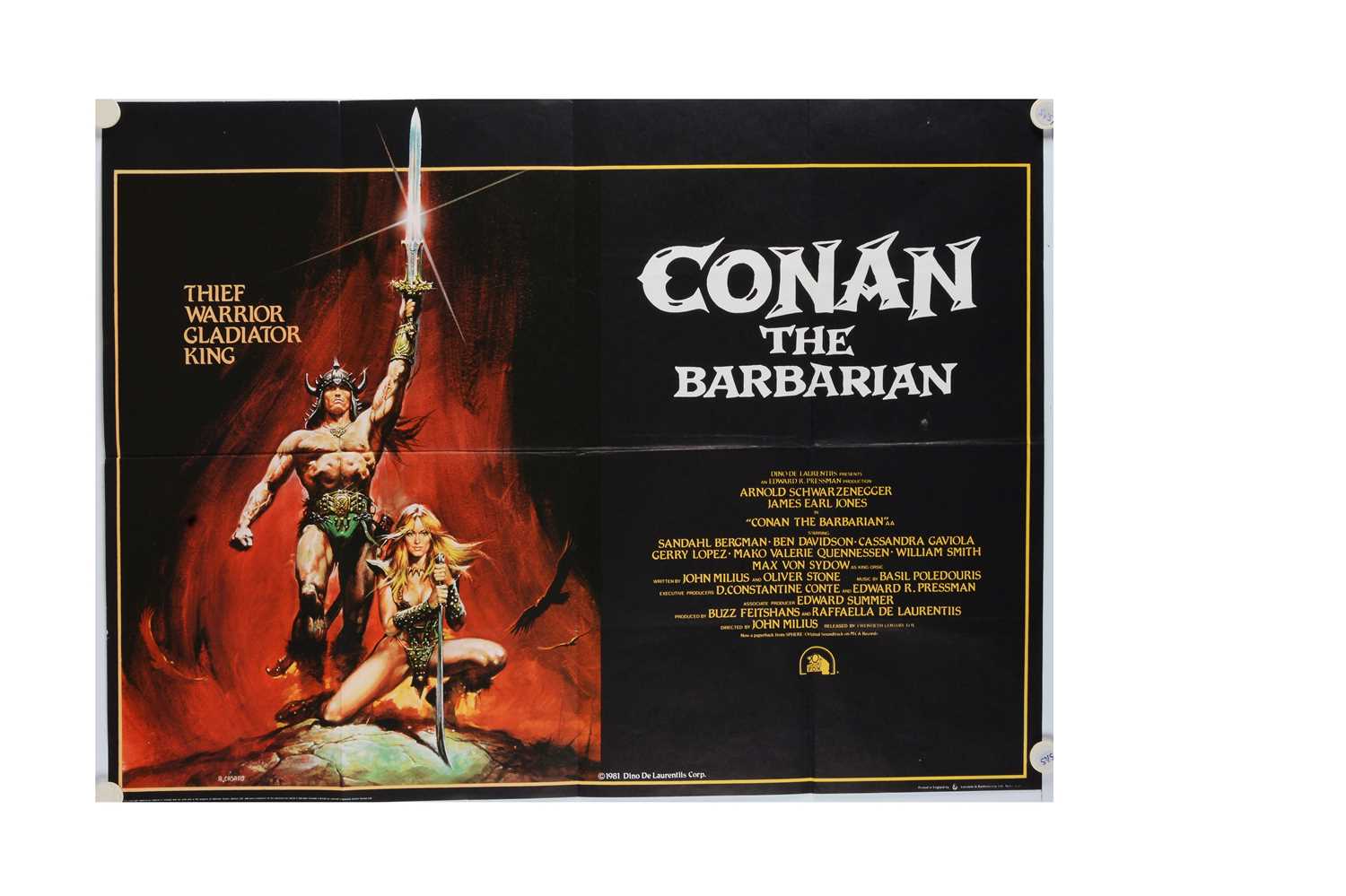Lot 481 - Conan The Barbarian (1982) UK Quad Poster