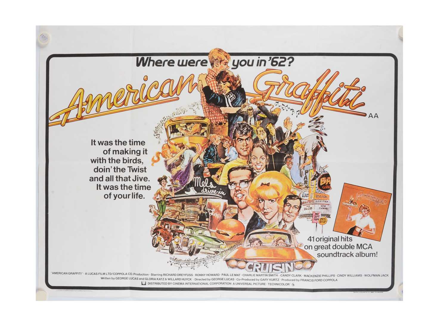 Lot 487 - American Graffiti (1973) UK Quad poster