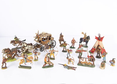 Lot 199 - Golden Age of Cowboys and Indian Elastolin figures