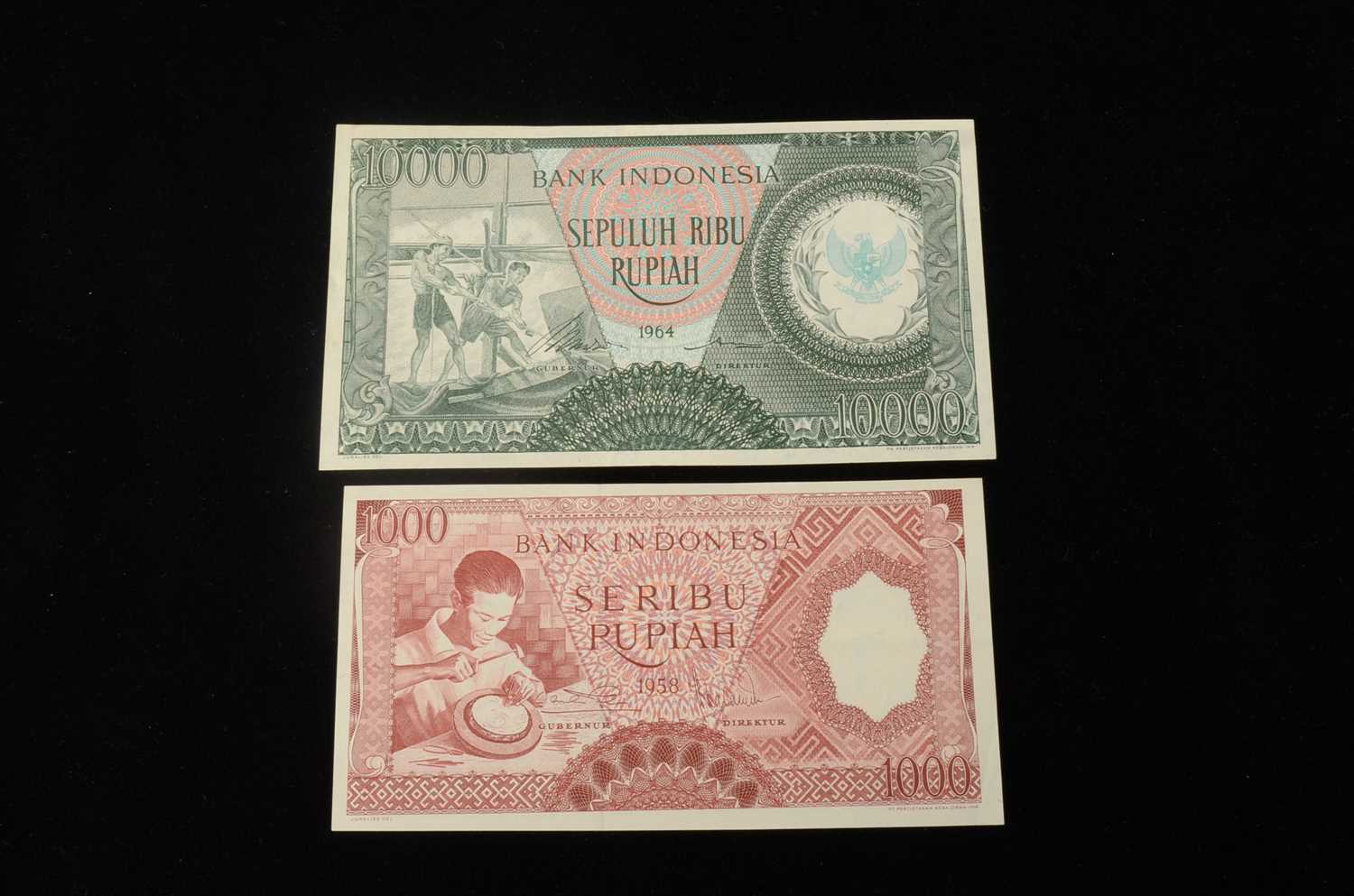 Lot 158 - A collection of two Bank Indonesia banknotes