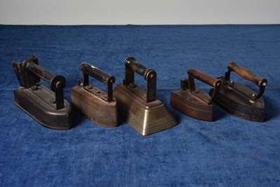 Lot 33 - Five Vintage Electric Irons