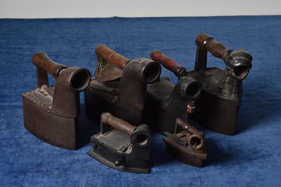 Lot 41 - Six Charcoal Irons with Chimneys