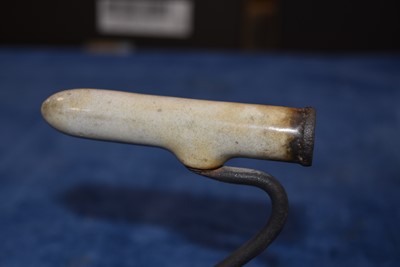 Lot 65 - A Kenrick & Sons Enamel Barrelled Goffering Iron