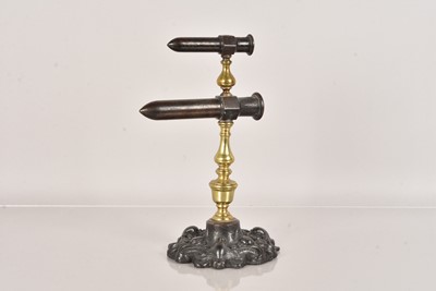 Lot 75 - A Brass and Cast Iron Double Barrelled Goffering Iron