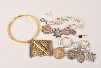 Lot 162 - A small selection of white metal medallions and other items