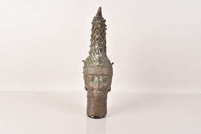 Lot 269 - A Benin cast metal Head of Queen Iyoba