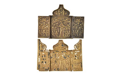 Lot 323 - Two Travelling Religious Triptych Icons