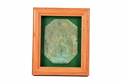 Lot 326 - A late 17th Century/early 18th Century bronze plaque of the Virgin and Child