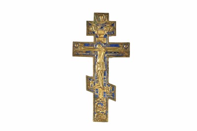 Lot 347 - A 19th Century Bronze Russian Orthodox Cross