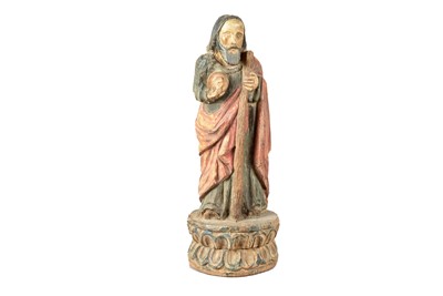 Lot 365 - A large carved wooden figure of a Saint