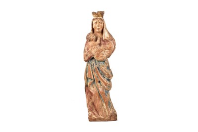 Lot 373 - An 18th Century carved wooden figure of The Virgin Mary and Christ