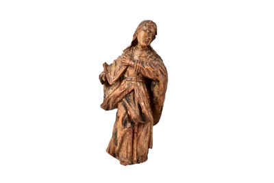 Lot 375 - A 19th Century French carved wooden Religious Figure