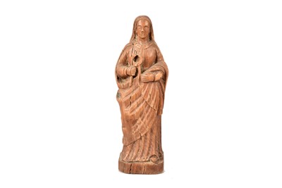 Lot 376 - A carved wooden figure of Saint Apollonia