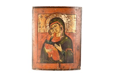 Lot 378 - An Icon of The Virgin of Vladimir