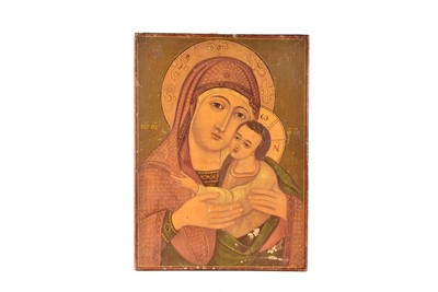 Lot 385 - An Icon of Madonna and Child