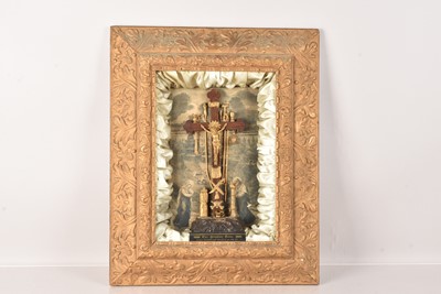 Lot 426 - A Victorian Crucifixion Indulgence Shadowbox