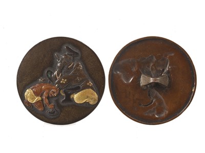 Lot 440 - A Japanese Shakudo Meiji Period Button