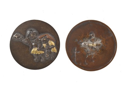 Lot 442 - A Japanese Shakudo Meiji Period Button