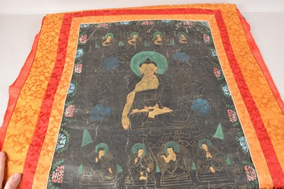 Lot 473 - A Sino-Tibetan printed silk Thangka