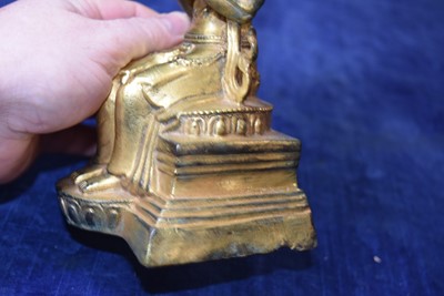 Lot 487 - A Sino-Tibetan gilt bronze of Buddha