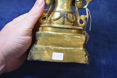 Lot 487 - A Sino-Tibetan gilt bronze of Buddha