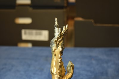 Lot 487 - A Sino-Tibetan gilt bronze of Buddha