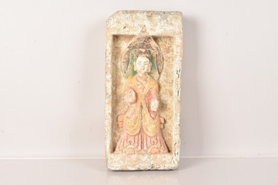 Lot 488 - A Chinese Kwan Yin Buddha Brick