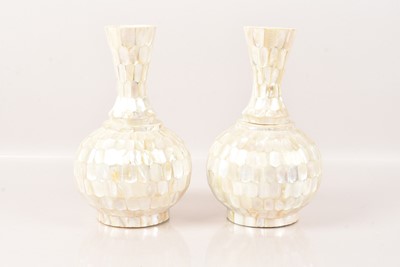 Lot 503 - A pair of Mother of Pearl Vases