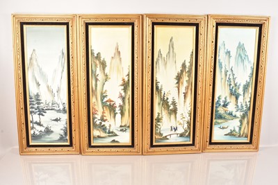 Lot 522 - Set of Four Chinese Oil on Canvas Paintings The Four Seasons (4)