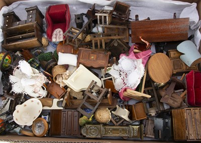 Lot 248 - A large quantity of recent dolls' house furniture and chattels