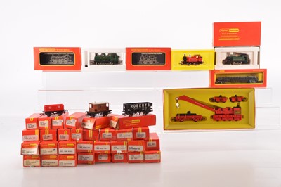 Lot 106 - Hornby 00 gauge Steam Locomotives and wagons in original boxes   (36)