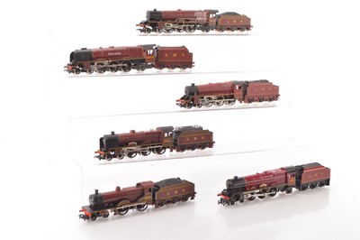 Lot 118 - Hornby 00 gauge LMS maroon Steam Locomotives and tenders (6)