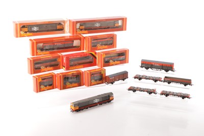 Lot 129 - Hornby 00 gauge Diesel Locomotives and wagons all in BR Railfreight liveries  (17)