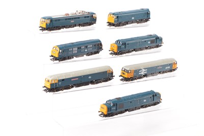 Lot 130 - Hornby 00 gauge Diesel and Electric Locomotives all in BR blue liveries  (7)