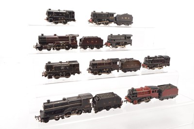 Lot 162 - Trix 00 Gauge pre and post war LMS 4-4-0 Compound Locomotives and Tenders and 0-4-0 Tank and Tender Locomotives (14 incl Tenders)