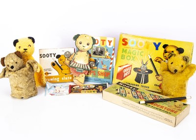 Lot 303 - Harry Corbett’s Sooty toys and books