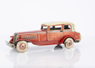 Lot 315 - A Distler clockwork lithographed tinplate toy Coupe automobile circa 1930