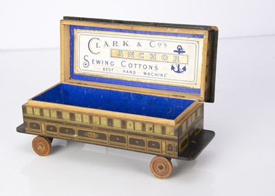 Lot 331 - A rare Clark & Co’s Anchor Sewing Cotton Pullman Parlour Car wooden box