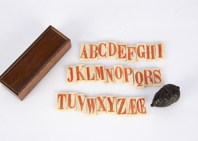 Lot 333 - An unusual set of bone alphabet dominos
