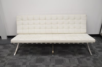 Lot 425 - After Ludwig Mies Van De Rohe a Barcelona style sofa