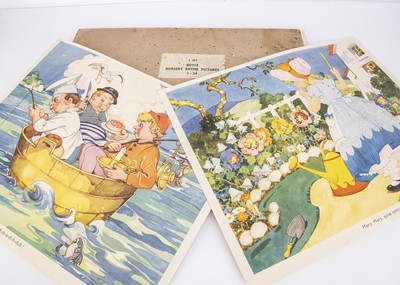 Lot 348 - A Boyce educational poster set Nursery Rhyme Pictures