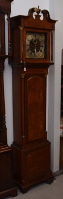 Lot 3 - An early 19th century walnut veneered long cased clock