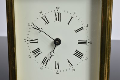 Lot 16 - A vintage brass carriage timepiece from Mappin & Webb